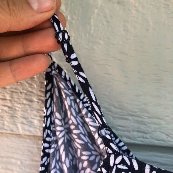 H&M y2k tie front Dress Spagheti Strap slip summer sun beachy navy blue print 10 - Picture 11 of 13